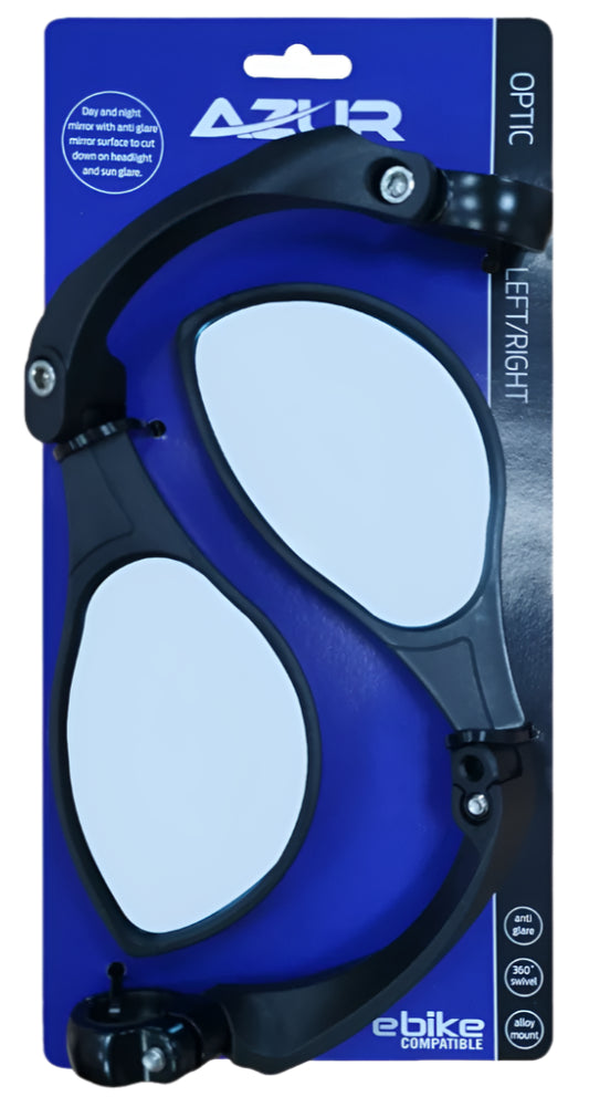 Azur Optic Anti-Glare E-Bike Mirror Pair