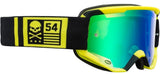 Bell Descender Goggles Matt Hi-Viz/Black XBones Green/Mirror - Clearance