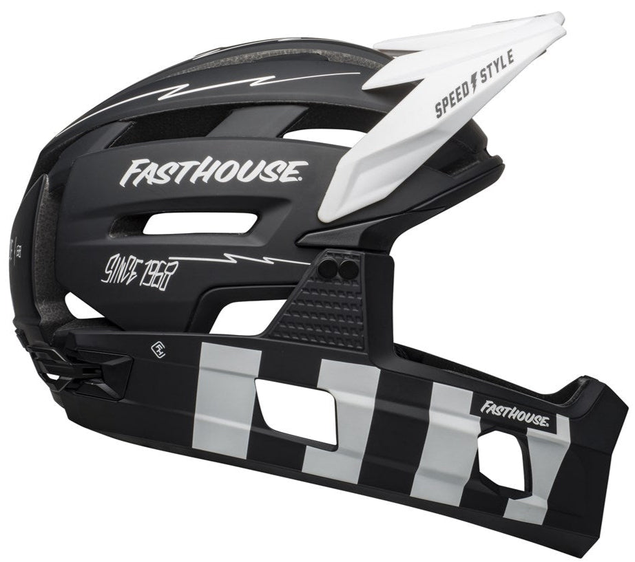 Bell Super Air R Spherical MIPS Fasthouse Matte Black/White Medium Helmet - Clearance