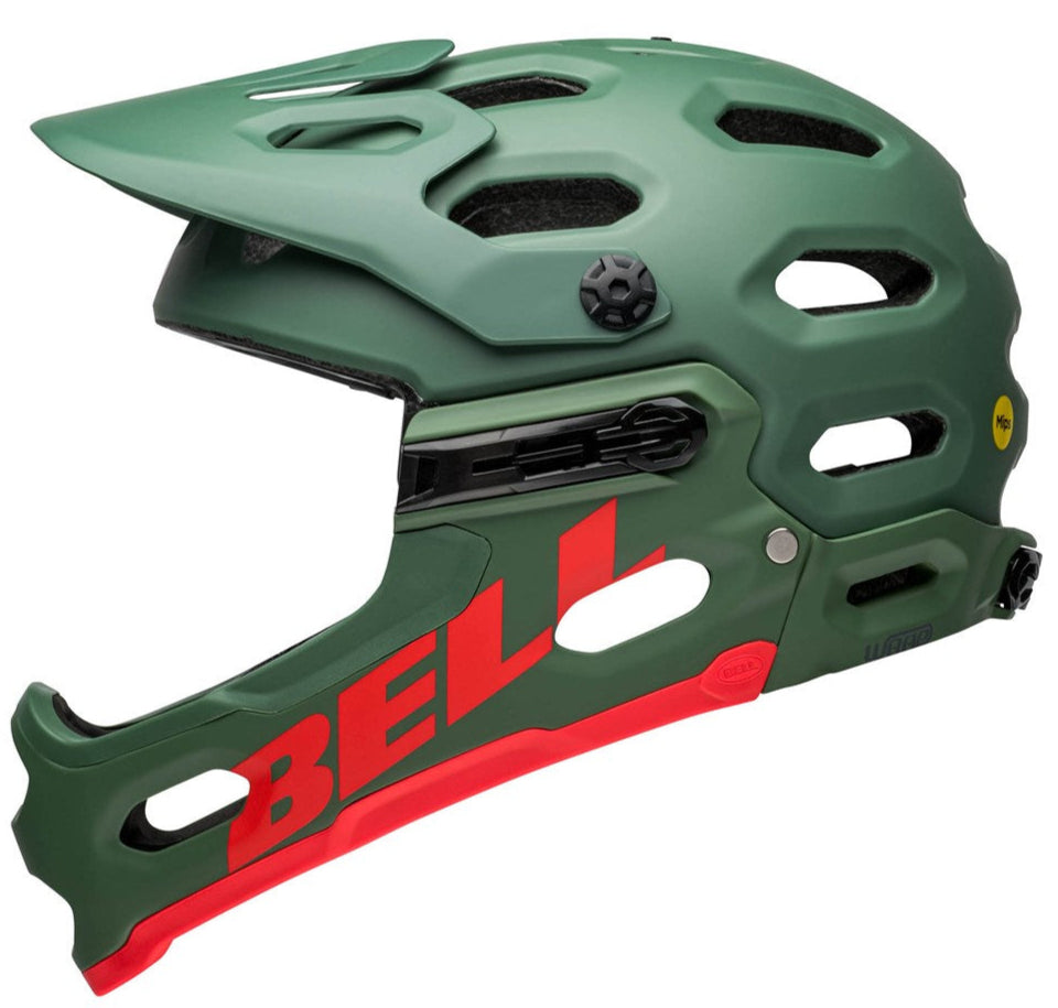 Bell Super 3R MIPS Helmet Matte Dark Green/Infrared - Clearance