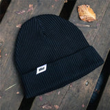Slicy Fisherman Beanie Black Hat