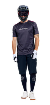 Troy Lee Designs Stage Short Shell Mono Black FRONT FACING MODEL 