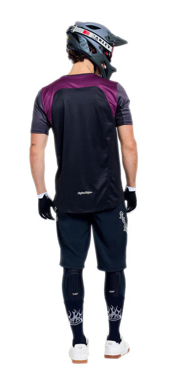 Troy Lee Designs Stage Short Shell Mono Black BACK FACING MODEL 