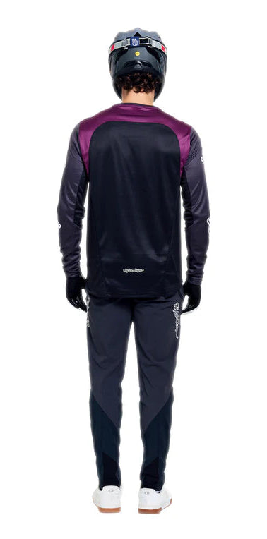 Troy Lee Designs Stage Long Sleeve Jersey Signature Carbon BACK FACING MODEL 