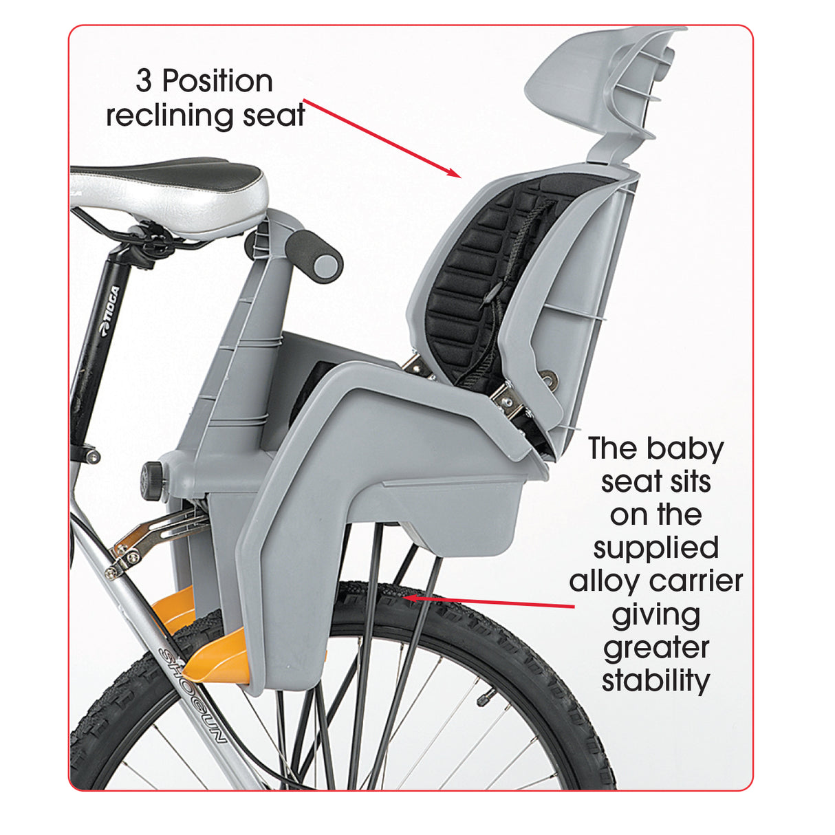 Beto Baby Seat Deluxe W/Rack - Suit 700C