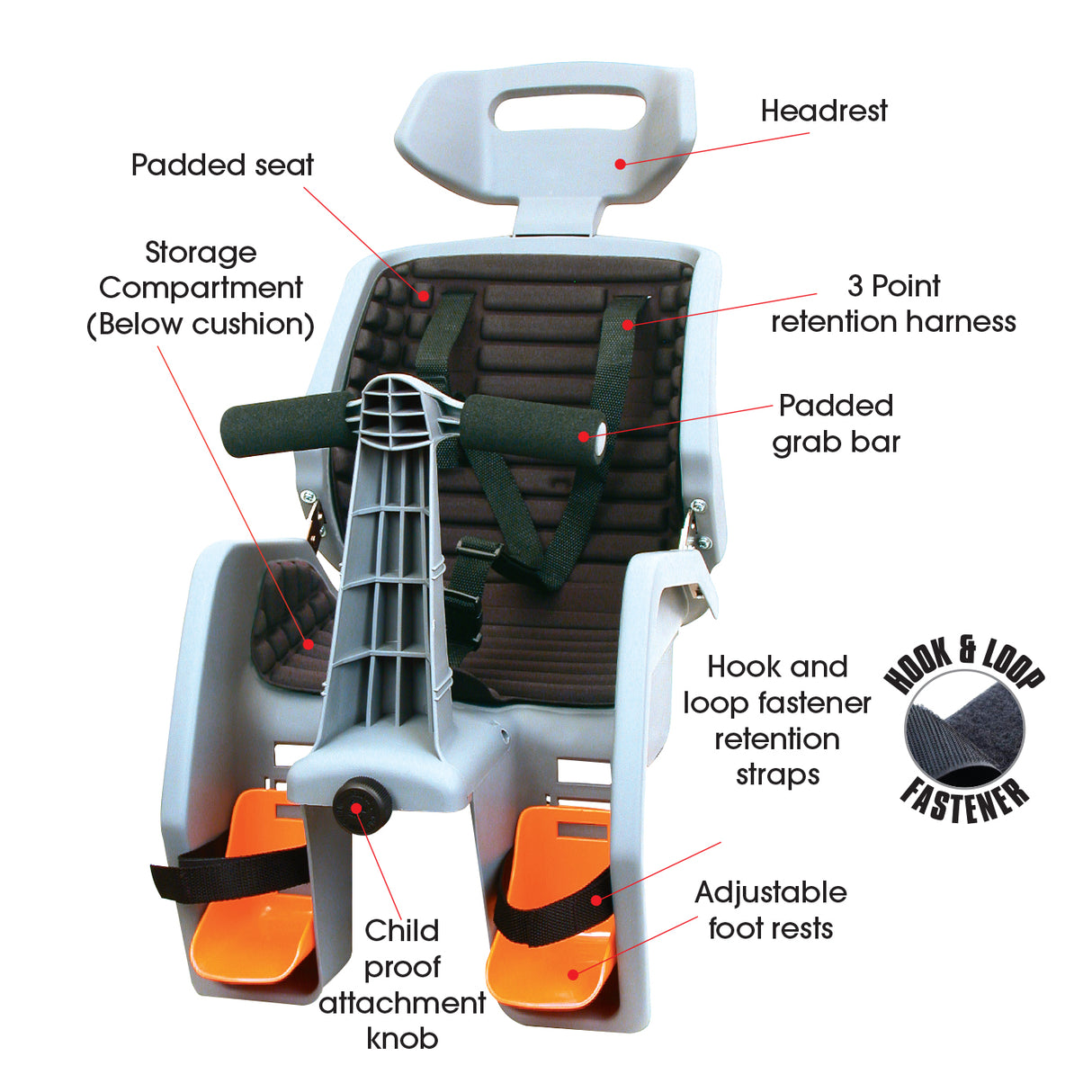 Beto Baby Seat Deluxe W/26" Rack