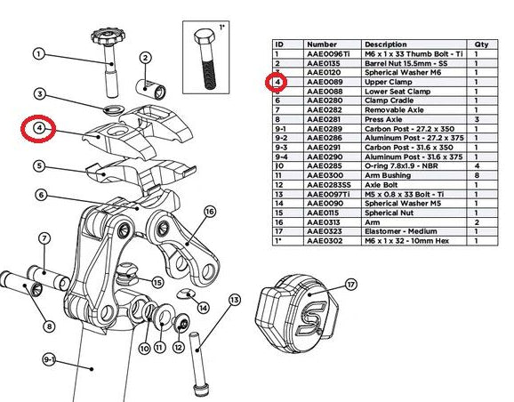 Cane Creek eeSilk Seatpost Upper Clamp (AAE0089)