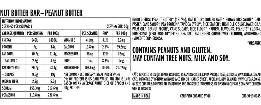 CLIF Nut Butter Bar - Peanut Butter