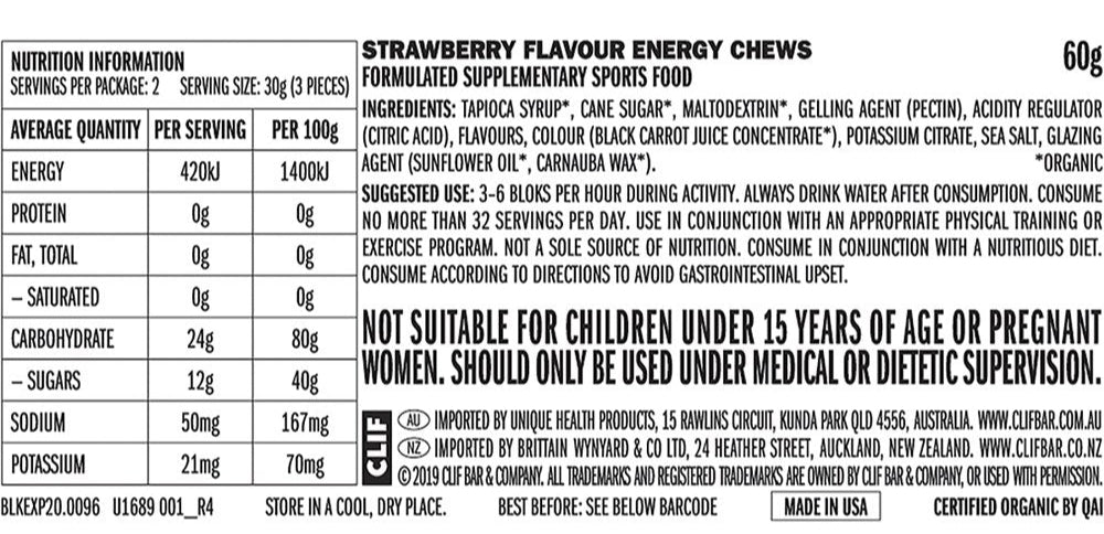 CLIF Bloks Energy Chews Strawberry