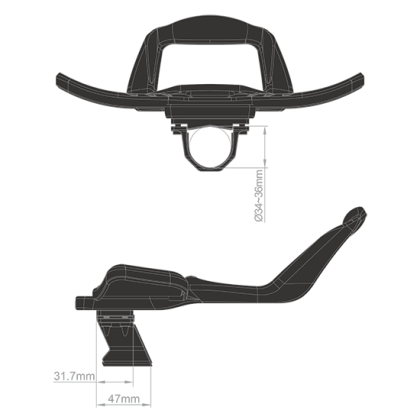Controltech Sirocco Mini TT Carbon Clip-on Aero Bar Stem Mounted Matte Black