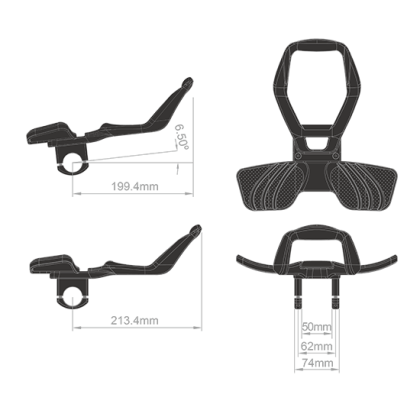 Controltech Sirocco Mini TT Carbon Clip-on Aero Bar Stem Mounted Matte Black