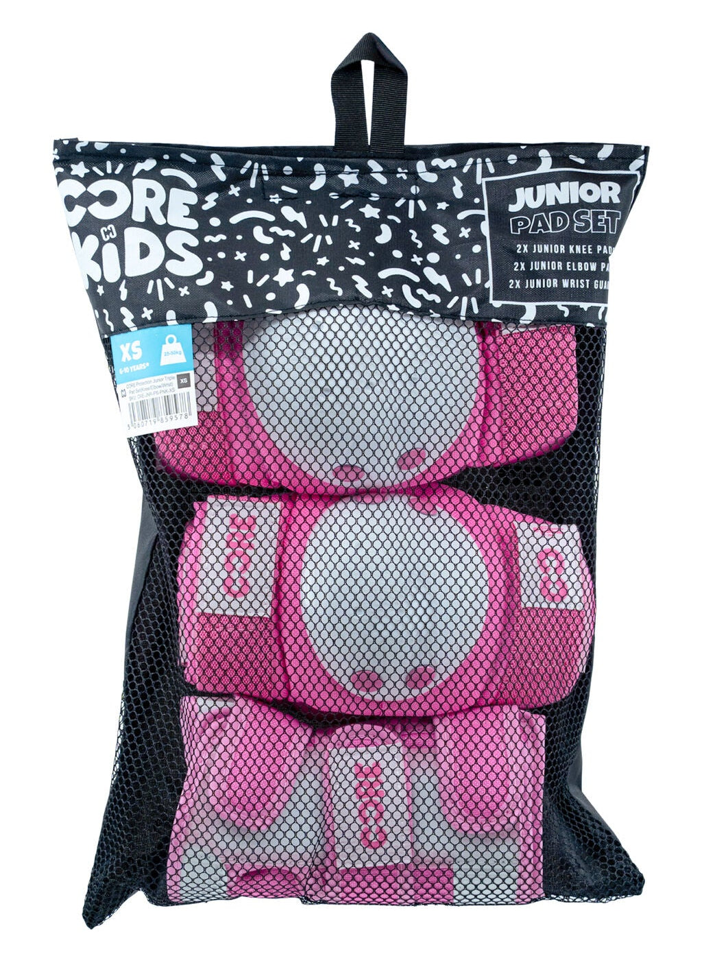 Core Protection Junior Triple Pad Set Knee/Elbow/Wrist Pink