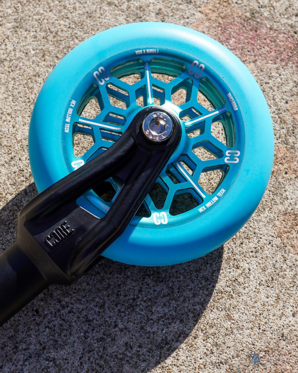 Core Hex Hollow 110mm Stunt Scooter Wheel - Mint/Blue (Single)