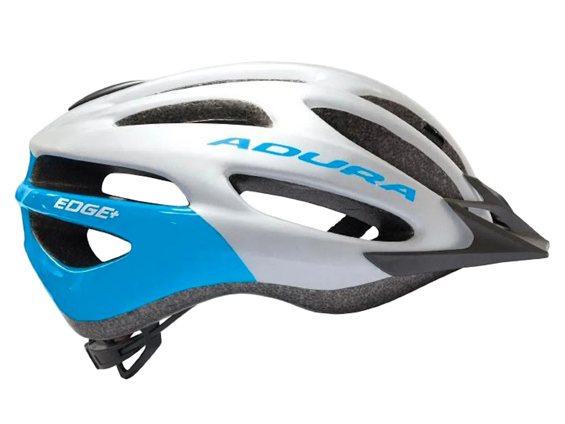 Adura Edge+ Gloss White/Light Blue Finish Bike Helmet