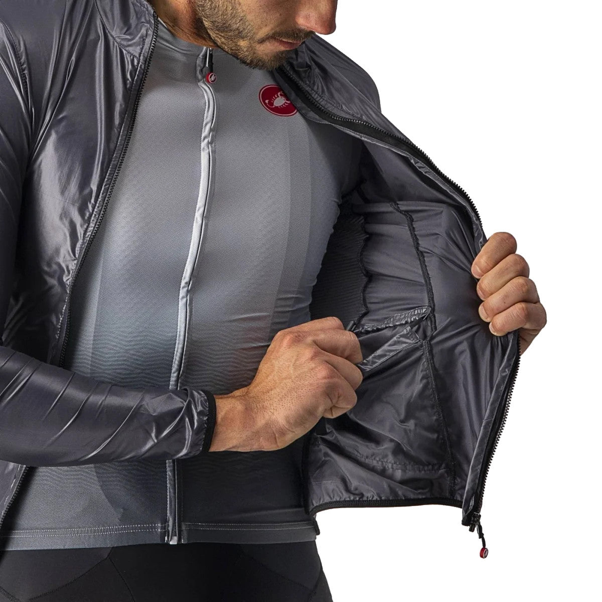 Castelli Aria Shell Windproof Jacket Dark Grey