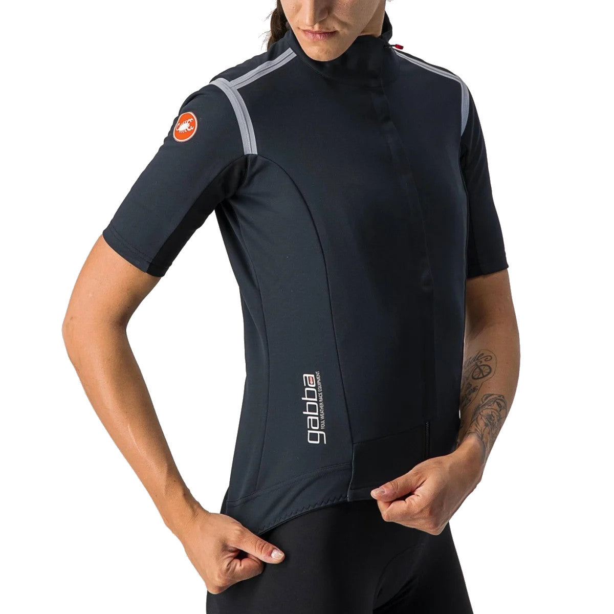 Castelli Gabba Ros Womens Jacket-Jersey Light Black-Silver