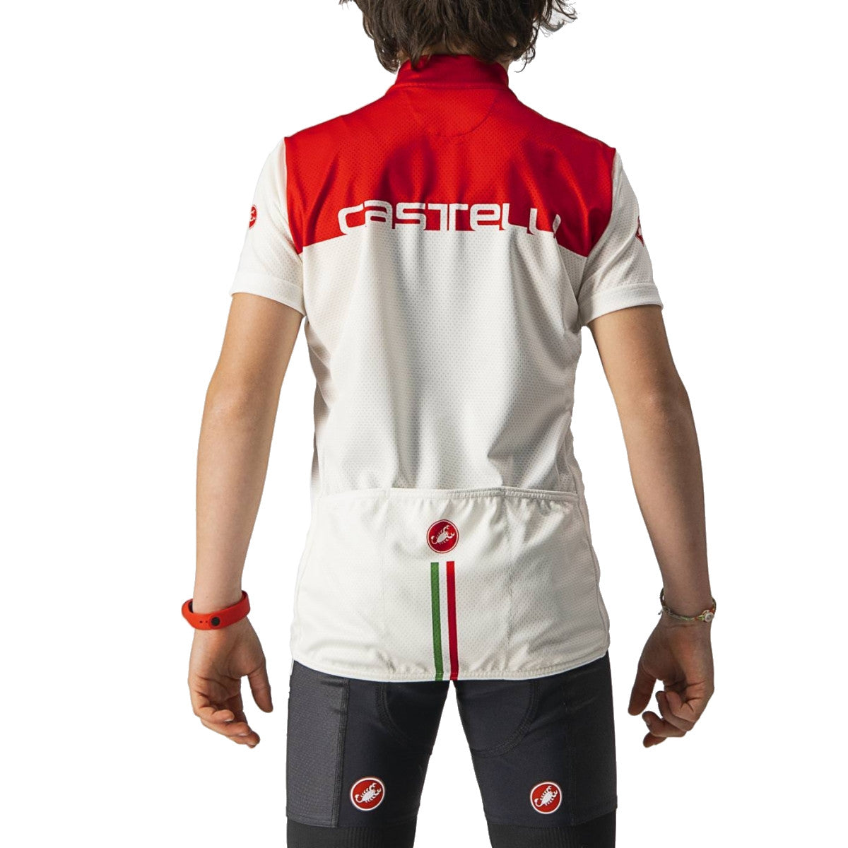 Castelli Neo Prologo Kids Jersey Ivory-Red (Size 12A)