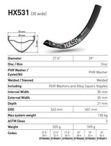 DT Swiss Rim HX531 29 (30 wide) 32h