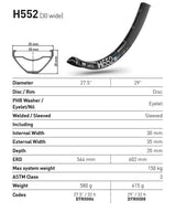 DT Swiss H552 27.5 Rim (30 wide) 32h 