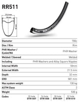 DT Swiss Rim RR511 20h black 700c