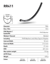 DT Swiss Rim RR411 28h black 700c