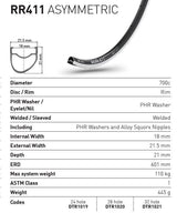 DT Swiss Rim RR411 asymm 32h black 700c