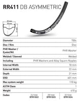 DT Swiss Rim RR411 asymm 32h DISC DB 700c