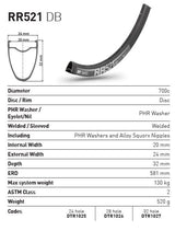 DT Swiss Rim RR521 DB 24h black 700c