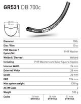 DT Swiss GR531 700c DB 24h Rim Black (24 wide)