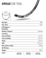 DT Swiss G540 DB 24h Bike Rim Black 700c/29