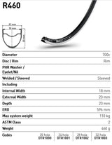 DT Swiss R460 700c 28H Rimbrake Road Rim