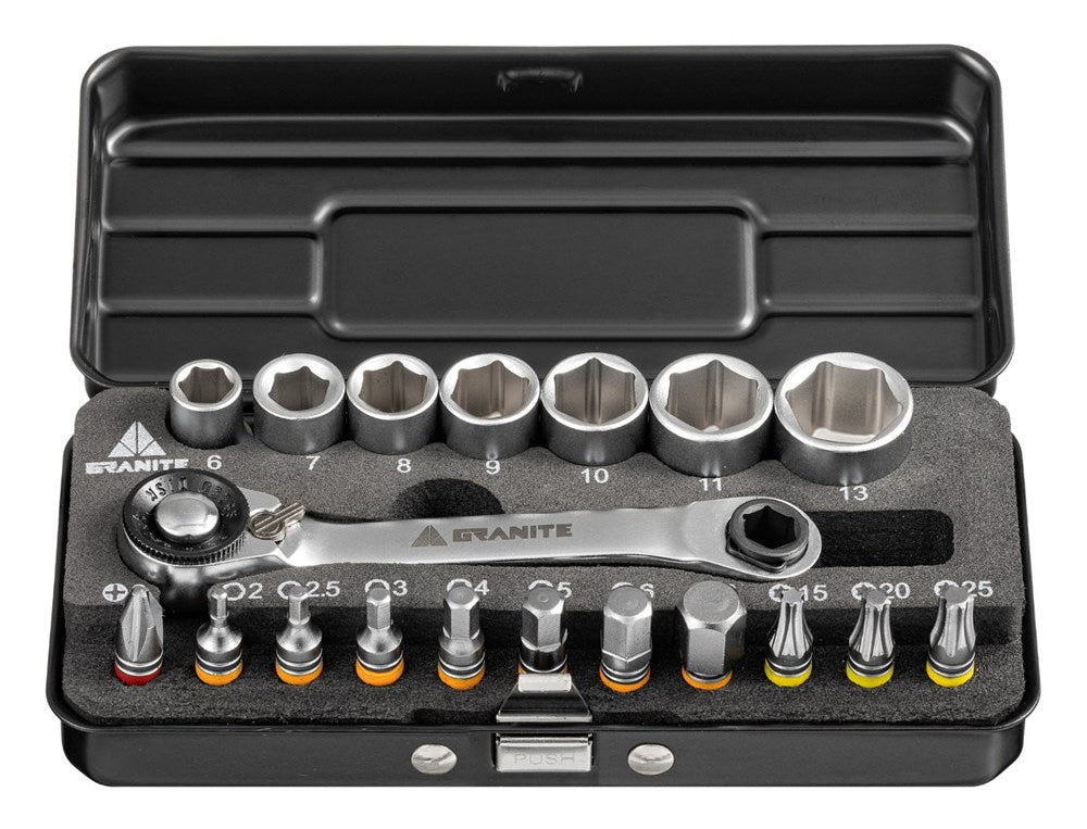 GRANITE DUET - Hex Bits & Socket Ratchel Tool Box