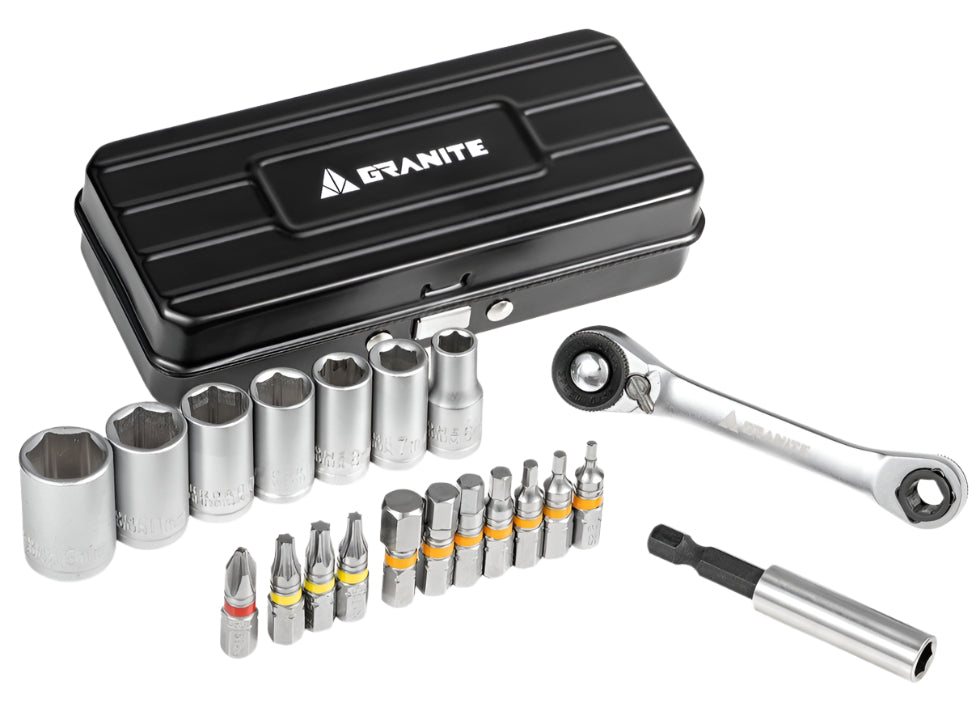 GRANITE DUET - Hex Bits & Socket Ratchel Tool Box