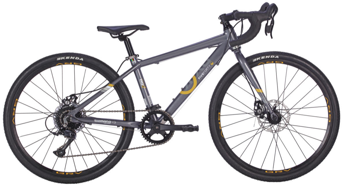 BYK E-540x9 9 Speed Disc Brake Kids Gravel Bike Slate Grey/Gold