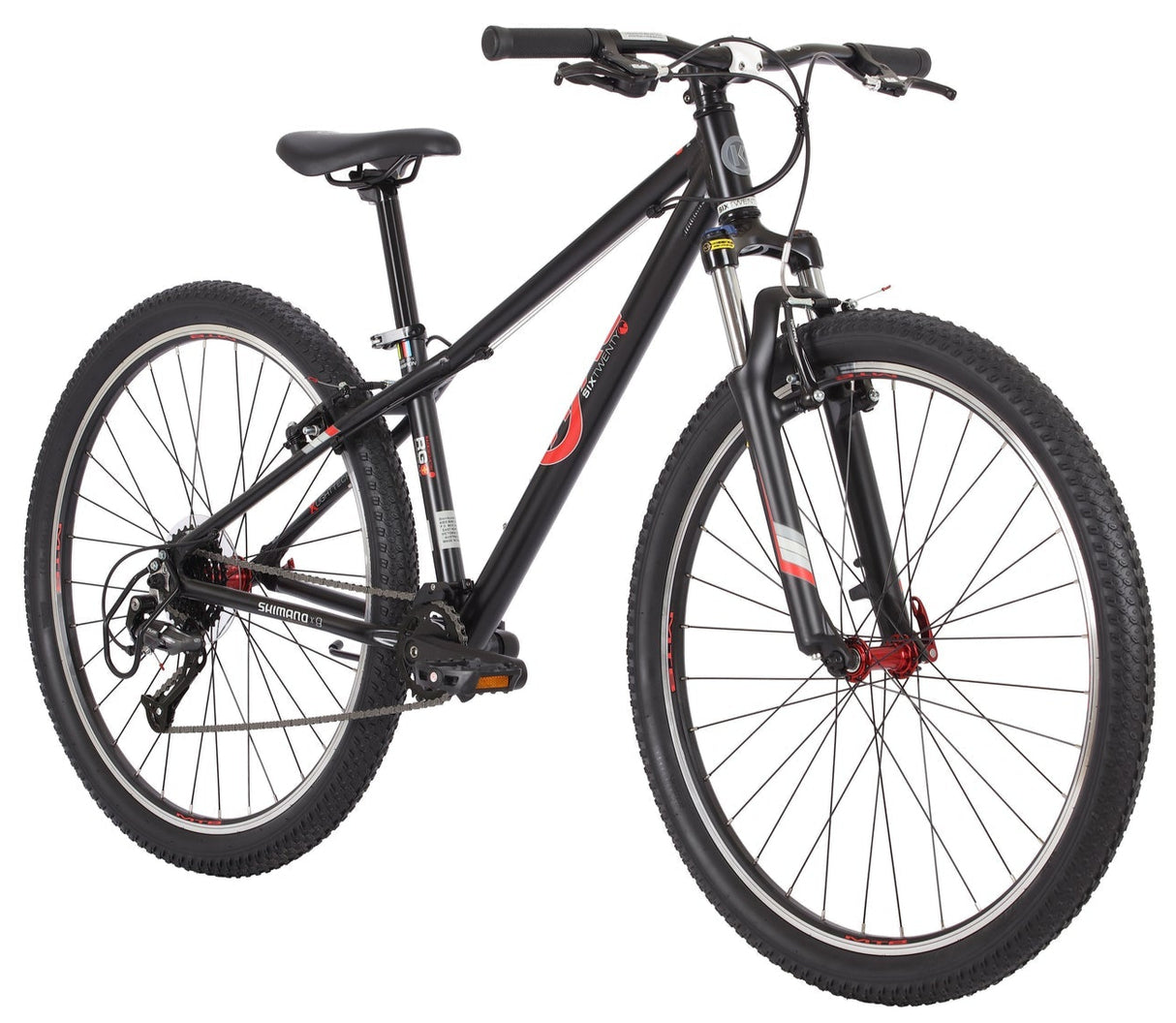 BYK E-620x9 9 Speed 27.5" Kids Mountain Bike Matte Black/Red