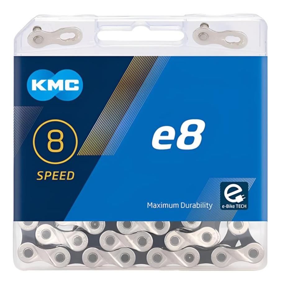 KMC 8 SPEED NARROW  CHAIN Silver/Black 1/2" x 11/128"  for e-bike