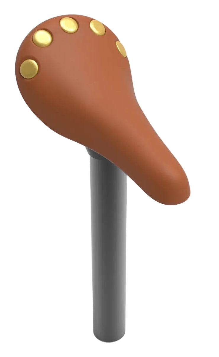 Early Rider - Rivetted faux leather saddle, Brown 25.4x195mm Post