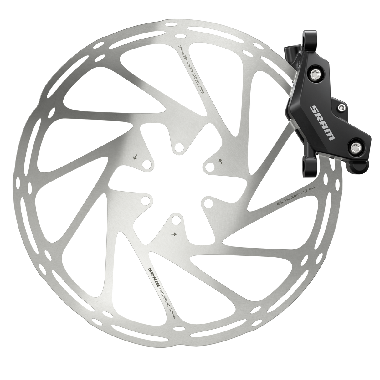Sram Disc Brake DB4 Diffusion Black Ano, Right, Front/Rear, 2000mm Hose