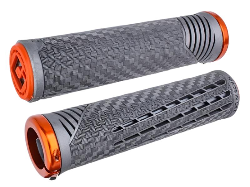 ODI Mtb Bmx Cf Lock On Grip V2.1 135Mm Grey / Org W/ Org Clamp