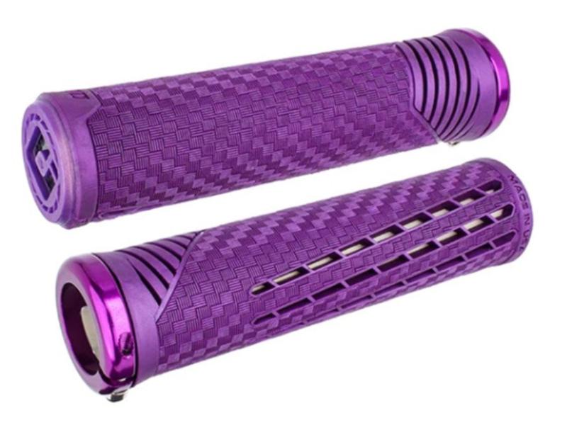 ODI Mtb Bmx Cf Lock On Grip V2.1 135Mm Purple / Pearl W/ Purple Clamp