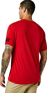 Fox VENZ Short Sleeve TECH TEE Flame Red BACK FACING MODEL