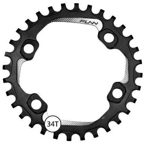 Funn Solo 96 Narrow Wide Chain Ring Shimano Asymmetric 96mm BCD Black