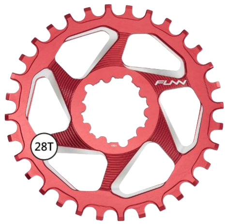 Funn Solo DX Narrow Wide Boost 28T Chain Ring Sram Direct Mount 3mm Offset Red