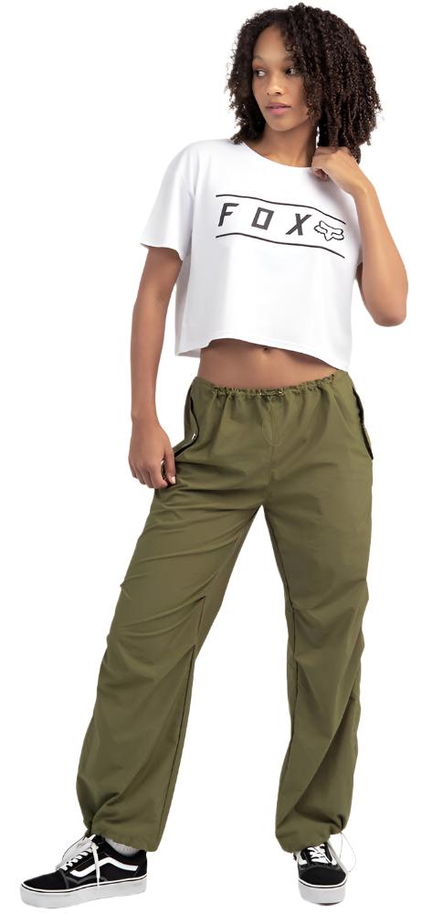 Fox WOMENS PINNACLE CROP TEE - White FRONT