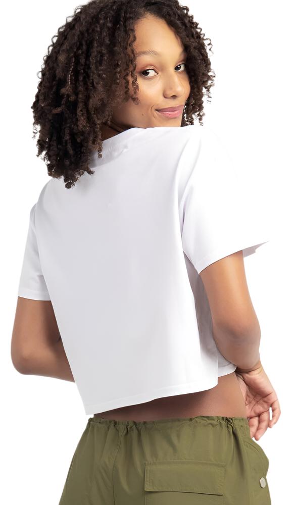 Fox WOMENS PINNACLE CROP TEE - White BACK