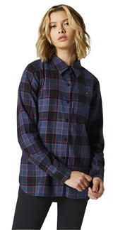 Fox PINES WOMENS FLANNEL Dark Indigo FRONT