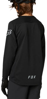 Fox YOUTH DEFEND LS JERSEY - Black BACK FACING MODEL