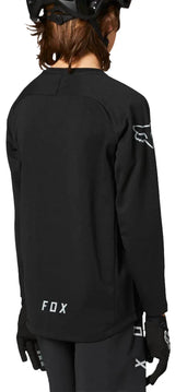 Fox YOUTH DEFEND LS JERSEY - Black BACK FACING RIGHT