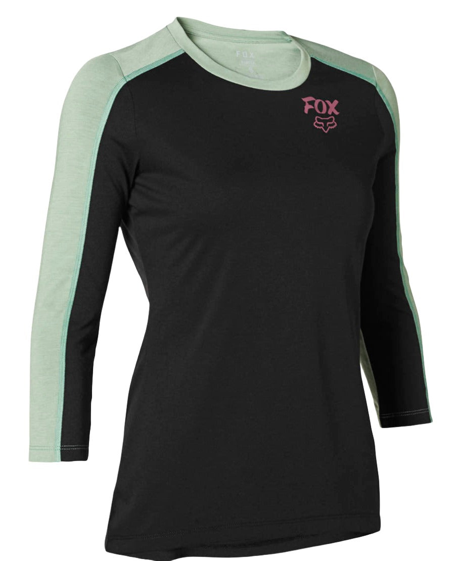 Fox W RANGER DR 3/4 JERSEY - Black Green Front