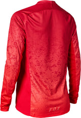 Fox WOMENS DEFEND LS JERSEY LUNAR - Berry Punch Pink Back